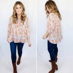 Emerson Charles Abigail blouse - in Peach, size small